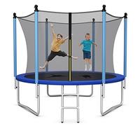 COSTWAY Trampoline Extérieur Ø244CM Enfants avec Filet de Sécurité, Trampoline de Jardin Rond avec Cadre en Acier & 3 Pieds en Forme U, Certification GS, Charge 80kg pour Garçon Fille…