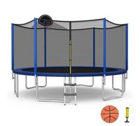 CostwayTrampoline d'Extérieur Ø366 cm Trampoline avec Panier de Basket Filet de Protection Trampoline pour Enfants et Adultes