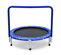 COSTWAY Trampoline pliable pour enfants avec poignée, intérieur/extérieur - Bleu