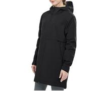 COSTWAY Trench Femme Veste de Pluie avec Capuche, Imperméable à l'Eau Veste d'Extérieur en Nylon Résistant au Vent Noir pour Voyage M