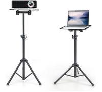 COSTWAY Trépied pour Projecteur - Hauteur Réglable 70-118,5CM, Plateau inclinable, Goupille de Sécurité - Support Videoprojecteur
