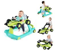 COSTWAY Trotteur Bébé Garçon Pliable 4 en 1 avec 3 Hauteur Réglable, Trotteur Marche Bébé Garçon Évolutif avec Musique & Lumière, Roues Silencieuses, 5 Patins Antidérapants (Vert)