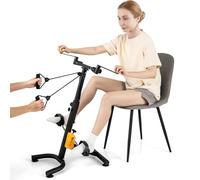 COSTWAY Vélo D'appartement à Pédales Pliable Résistance Réglable avec Fonction D'étirement, Entraînement du Membre Supérieur et Coordination Hauteur 73-102CM, pour Soulager Fatigue