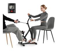 COSTWAY Vélo D'appartement à Pédales Résistance Réglable avec Massage Affichage du Temps, Décompte, Calories et Distance, Exercice des Jambes et Bras 4 Hauteurs, pour Soulager Fatigue