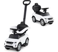 COSTWAY Voiture à pédales 3 en 1, voiture à pédales avec barre de poussée, poignée et barre de protection amovibles, klaxon et son, voiture à pédales pour bébé à partir de 1 an, blanc