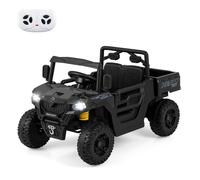 COSTWAY Voiture Électrique 12V/7 Ah pour Enfants, Télécommande & Benne, LED & Musique & Klaxon, Démarrage Lent, 3-8 Ans 30 kg Noir