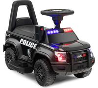 COSTWAY Voiture électrique 6V pour enfants Police, voiture pour enfants avec mégaphone et feux de détresse, voiture électrique avec pédales, pour enfants à partir de 18 mois