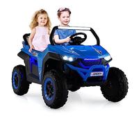 COSTWAY Voiture Electrique Enfant 12 V avec 2 Places et Télécommande 2,4G, Quad Électrique avec Démarrage Lent pour 3-8 Ans,Vitesses 2-4 KM/H,Ceinture de Sécurité Charge 59KG 118x74x71CM (Bleu)