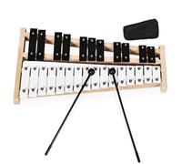 COSTWAY Xylophone à 27 Notes en Aluminium avec 2 Maillets & Cadre en Bois, Chromatique Glockenspiel avec Sac de Transport, Instrument de Percussion pour Adultes et Enfants