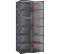 Costway12 Bacs de Rangement Pliables avec Couvercles en Plastique Bacs Empilables pour Chaussures Tiroirs de Rangement Gris