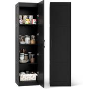 Costway150CM Armoire de Rangement Cabinet Indépendant à 4 Niveaux avec Porte Organisateur de Garde-Manger Étroit Noir