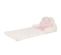 Costway2-en-1 Chaise Pliante pour Enfants 18 à 36 Mois Canapé Enfant Housse Amovible Poche de Rangement à l'Arrière Rose