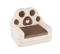 Costway2-en-1 Chaise Pliante pour Enfants 18 à 36 Mois Canapé Enfant Housse Amovible Poche de Rangement à l'Arrière Marron