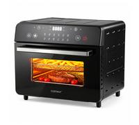 Costway22 L Mini Four Electrique Multifonction 1800W 12 Programmes Friteuse Sans Huile à Air Chaud Chaleur Tournante 360° Thermostat 60-220°C Noir