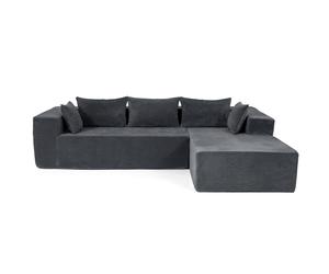 Costway275 CM Canapé Modulaire en Forme de L Aucun Montage Nécessaire Canapé Convertible avec 5 Coussins Tapis Antidérapants Housse Lavable Gris