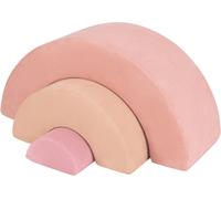 Costway3 Blocs de Mousse pour Bébé Jouets d'escalade Equipement de Jeu d'Intérieur Doux avec Rembourrage Elastique Arche et Tunnel Rampant Rose