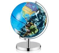 Costway3 en 1 Globe Terrestre Lumineux Enfants Globe Éducatif Interactif 23cm avec Carte Politique et 88 Constellations Veilleuse LED