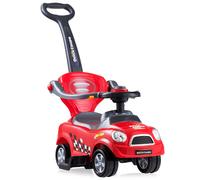 Costway3 en 1 Porteur Enfants Voiture à Pousser avec Garde-corps Volant Espace de Rangement Klaxon Anti-basculement 2-6 Ans rouge