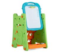 Costway4 en 1 Chevalet Enfant Tableau Noir & Blanc Magnétique Chevalet Magnétique avec Boîte de Rangement Étagère à 3 Niveaux pour 3 Ans+ Vert