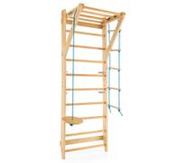 Costway4 en 1 Espalier en Bois avec 8 Barres pour Exercicer à Domicile 80 X 60 X 220 CM Charge 100 KG 12 Accessoires Inclus