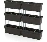 Costway6 Boîtes à Plantes de Jardin Jardinière Verticale Surélevée Arrangement DIY Tour de Plantation pour Légumes Herbes Pots de Fleurs Noir