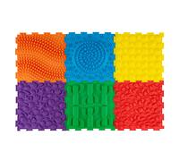 Costway6 Pièces Dalles Sensorielles Montessori en Silicone Tapis Sensoriel Enfant Éveil Sensoriel et Développement de la Motricité Multicoloré