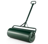 Costway63L Rouleau à Gazon de Jardin en Métal avec Largeur de 90 cm & Poignée de Préhension Détachable Rouleau de Pelouse Rempli d'Eau/Sable Vert