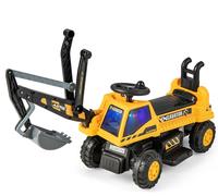 Costway6V Excavatrice Electrique Enfants avec Pelle & Siège Rotatif Pelleteuse Enfants avec Lumières LED Musique Charge 25KG pour Enfants de 3 Ans+ Jaune