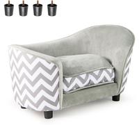 Costway70CM Lit Douillet pour Chiens et Chats de Petite Taille Canapé pour Animaux avec Coussin Doux Rempli Housse Amovible Capacité de Charge 50KG