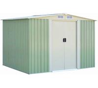 CostwayAbri de Jardin pour Stockage avec Porte Coulissante Bouche d Aération Toit Galvanisé pour des Charges lourdes abri de Stockage Vert 205 x 257x 175,5 CM