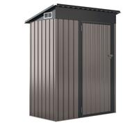 CostwayAbri de Rangement Toutes Saisons Abri à Outils Utilitaire avec Toit en Pente Porte Ouvrante Aérations Cadre en Métal Galvanisé Gris Foncé