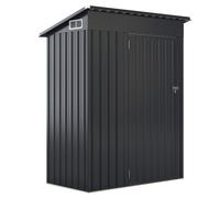 CostwayAbri de Rangement Toutes Saisons Abri à Outils Utilitaire avec Toit en Pente Porte Ouvrante Aérations Cadre en Métal Galvanisé Gris