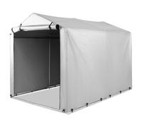 CostwayAbri de Vélos Extérieur Abri de Garage Portable pour Vélos avec Porte à Fermeture Éclair Enroulable Bache Motos Gris