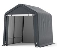 CostwayAbri de Vélos Extérieur de 240x195x214cm Abri de Garage Portable pour Motos Housse Imperméable avec Porte à Fermeture Éclair Gris