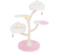 CostwayArbre à Chat Multicouche Tour à Chat Mignonne avec 2 Perchoirs 2 Plateformes Balles Suspendues Griffoir en Sisal Centre d'Activités Rose