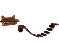 CostwayArbre à Chat Mural en Bois avec Couchage et Escalier Pont à 9 Étapes 123 x 20 x 17 CM Charge max : 10KG Marron