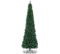 CostwayArbre de Noël 270 Cm Aiguilles en Pvc Sapin Artificiel Longiligne Support Métallique Solide Sapin de Noël Non Lumineux 400 Branches Vert