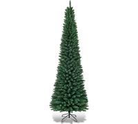 CostwayArbre de Noël 270 Cm Aiguilles en Pvc Sapin Artificiel Longiligne Support Métallique Solide Sapin de Noël Non Lumineux 400 Branches Vert