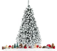CostwayArbre de Noël Artificiel 180 CM avec 250 LED 600 Branches Matériel PVC Sapin de Noël avec Socle en Métal Décoration de Noël