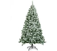 CostwayArbre de Noël Artificiel 180CM avec 928 Branches Aiguilles en PVC Support Métallique Solide et Pliable pour Décoration Noël