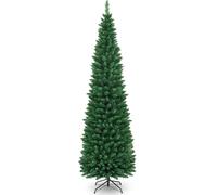 CostwayArbre de Noël Artificiel 210 cm 700 Branches Support en Métal Solide Aiguilles en PVC Décoration de Fêtes Vert Naturel