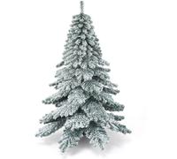 CostwayArbre de Noël Artificiel à Flocons de Neige 180cm avec Charnières Support Métallique Pliable et 657 Branches