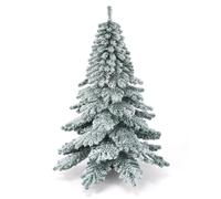 CostwayArbre de Noël Artificiel à Flocons de Neige 180cm avec Charnières Support Métallique Pliable et 657 Branches