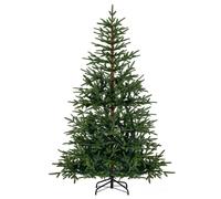 CostwayArbre de Noël Artificiel Pré-éclairé 180CM Arbre de Noël Articulé avec 250 Lumières LED Blanc Chaud&Multicolore 11 Modes 530 Branches Vert