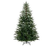 CostwayArbre de Noël Artificiel Pré-éclairé 210CM Arbre de Noël Articulé avec 300 Lumières LED Blanc Chaud&Multicolore 11 Modes 678 Branches Vert