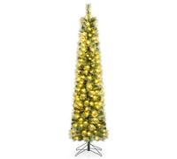 CostwayArbre Décoratif avec 264 Pointes de Branches Télécommande 8 Modes Eclairage Décoration pour Maison Magasin Bureau