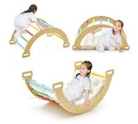 CostwayArche d?Escalade Montessori 3 en 1 à Bascule Coussin Moelleux pour Grimper ou Se Reposer Utilisable Intérieur/Extérieur Multicoloré
