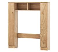 CostwayArmoire de Rangement Au-dessus des Toilettes Organisateur de Rangement 2 Compartiments Ouverts Rangement Autoportant pour Buanderie Naturel