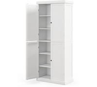 CostwayArmoire de Rangement avec 4 Portes 2 Étagères Réglables Dispositif Anti-renversement Salon Chambre Cuisine 76 x 40 x 184,5 cm Blanc