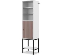 CostwayArmoire de Rangement de 145 cm de Haut Armoire Autoportante avec Etagères Réglables et Rangement Inférieur Support en Métal Blanc